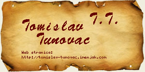 Tomislav Tunovac vizit kartica